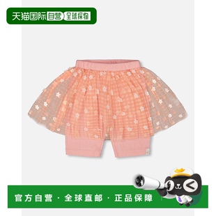 deux 浅旧粉色 par 搭配花朵网裙 浅旧粉 deux褶皱机车短裤 自营
