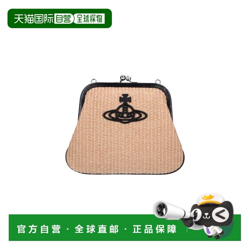自营vivienne westwood米色Orb压花拉菲亚单肩包-中性色 美国奥莱