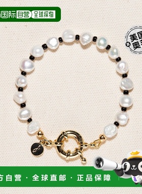 joey baby维多利亚珍珠和黑色珠子手链 - 珍珠 8 英寸 【美国奥莱
