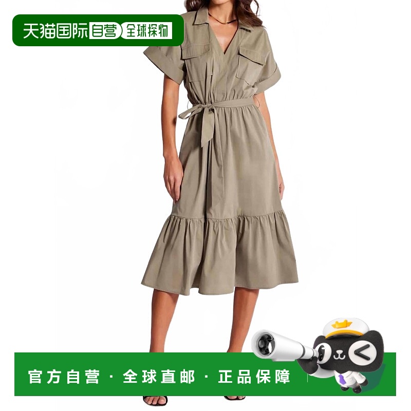 自营bishop + youngTyra府绸绿色连衣裙 美国奥莱直发