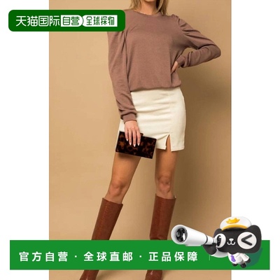 自营 gilli紫红色泡泡袖上衣 长袖高档高级感 美国奥莱直发
