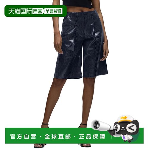 自营HUDSON Jeans Cherie Tiger Bite Leather Short Jean - blac