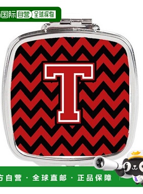 自营 Carolines Treasures CJ1047-TSCM 字母 T 雪佛龙黑色正品