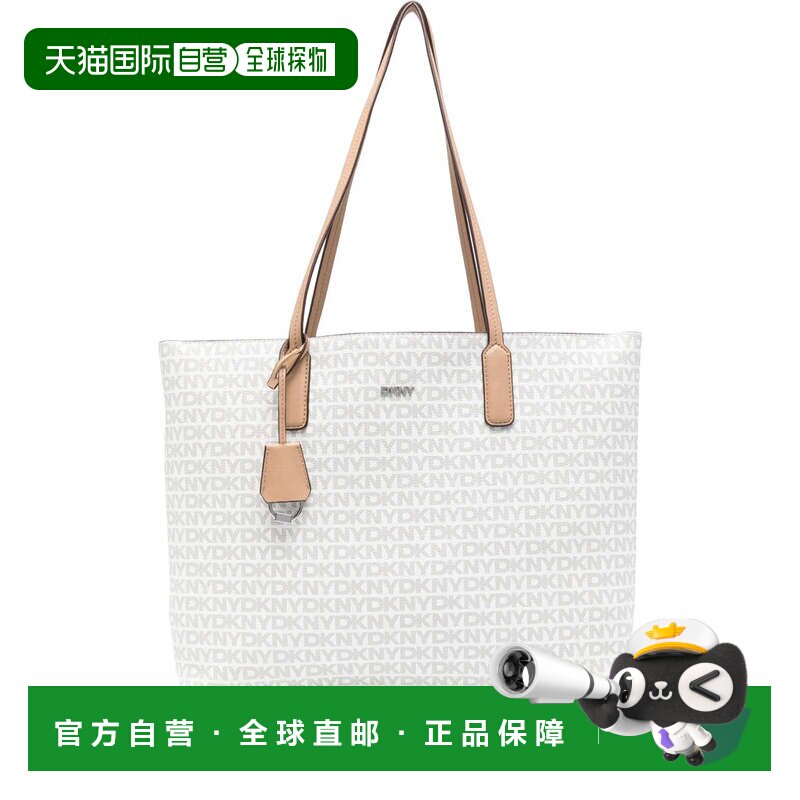 自营dkny多色Saige Monogram手提袋-白色 美国奥莱直发托特包