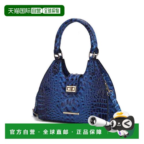 自营mia k collectionAva Faux Crocodile-Embossed Vegan Leathe