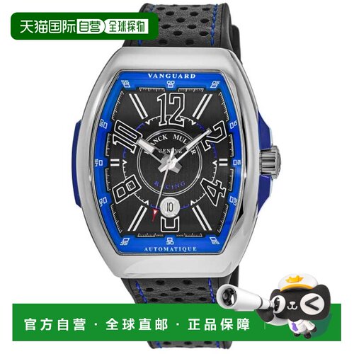 自营Franck Muller Vanguard Racing自动黑色蓝色表盘男士手表V 4