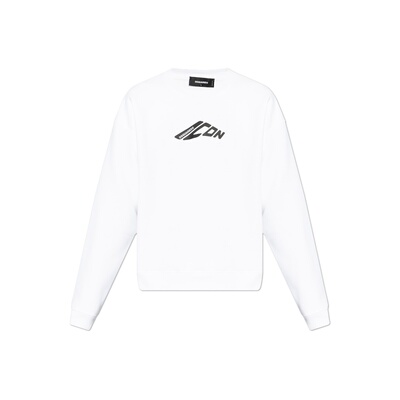 自营dsquared2Crewneck Sweatshirt with Stylized Logo - white