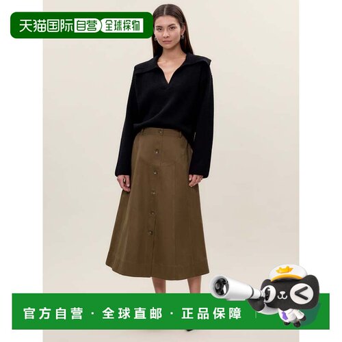 自营rebecca taylorAria斜花裙-橄榄色 美国奥莱直发