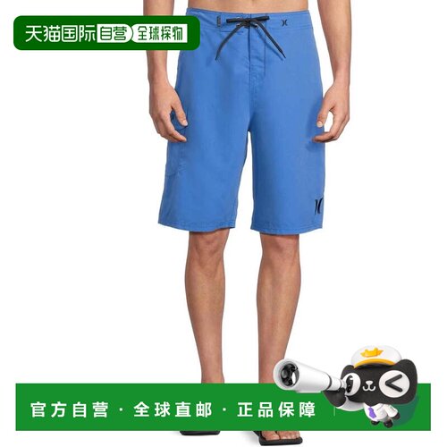 自营Hurley One And Only Boardshorts男士蓝色抽绳腰部泳衣DDR26