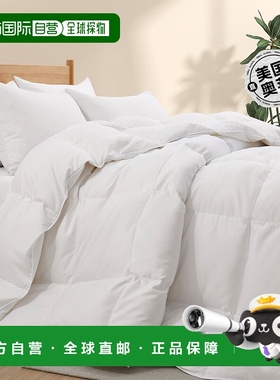 自营 Puredown 75% 白色鸭绒冬被 (600FP) 挡板盒 - 白色 美国奥