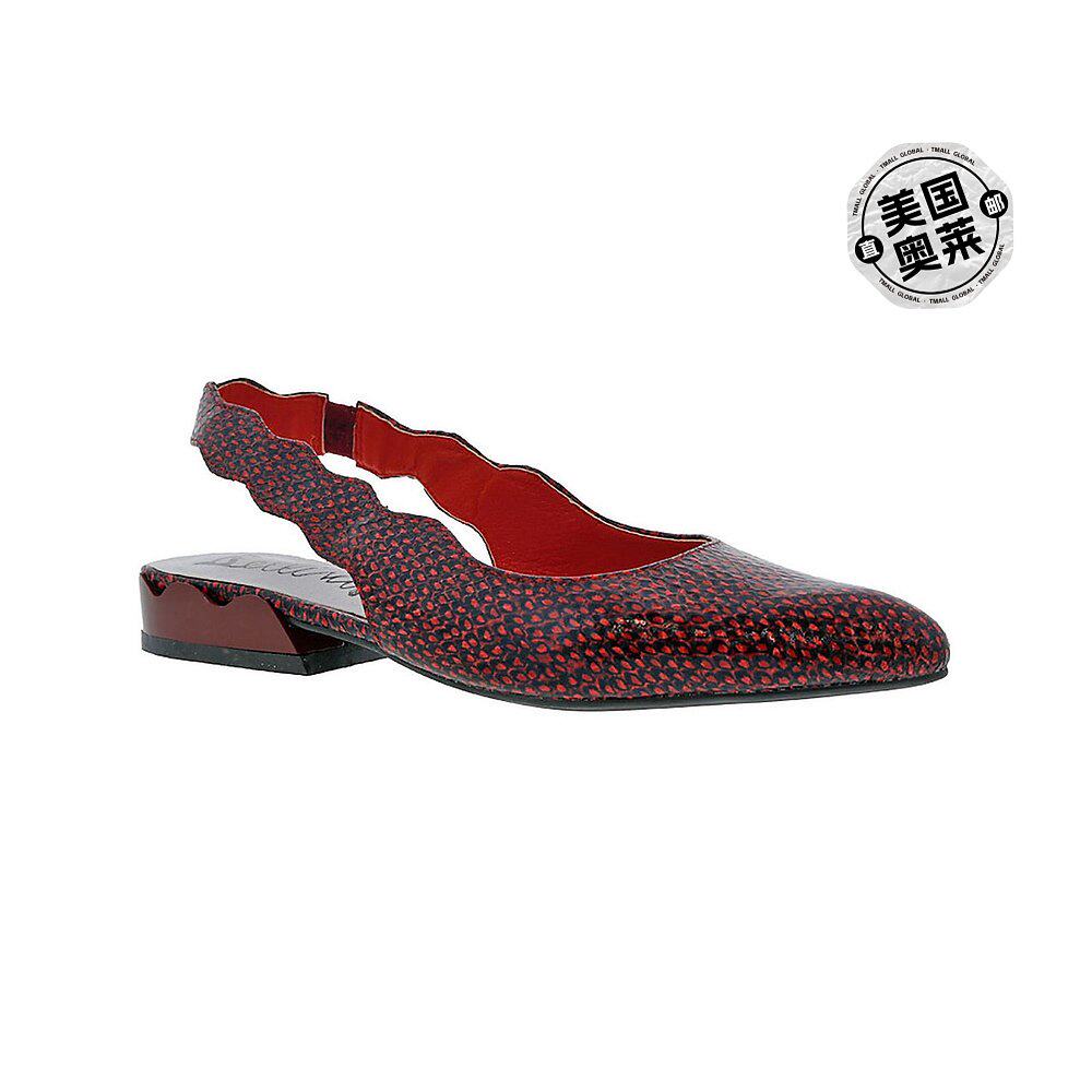 bellinifrolic 女式蛇纹印花尖头露跟高跟鞋 - 红色/黑色/蛇纹