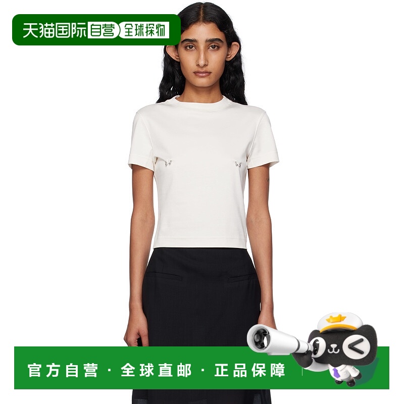 1h可退 香港直邮潮奢 Mugler 穆勒 女士 白色 Pierced Baby T 恤