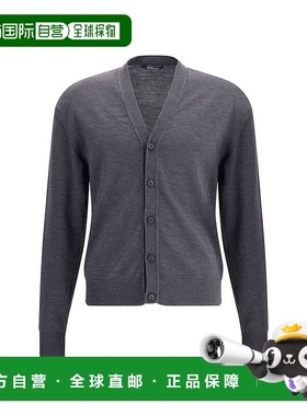 自营Jacquemus V-neck Merino Wool Men's Cardigan - gray 美国