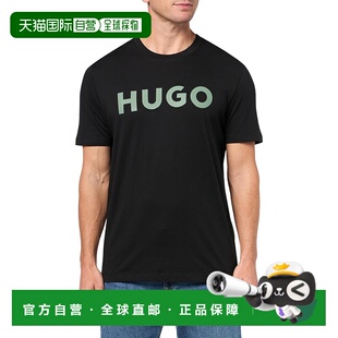 自营hugo bossHugo男式沉闷短袖圆领T恤，黑色 美国奥莱直发
