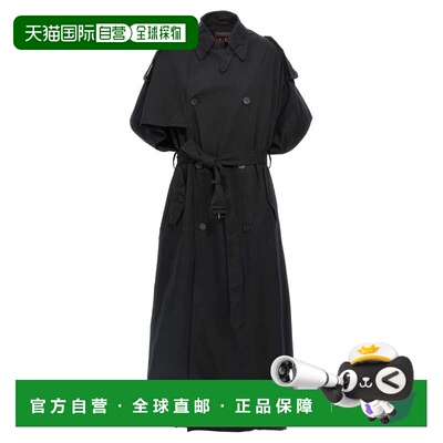 自营Balenciaga Women's Stole Trench Coat - black 美国奥莱直