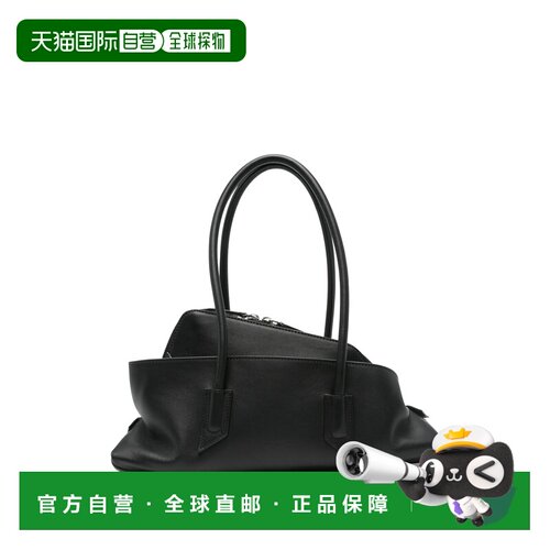 自营the attico小号聚拢皮革手提包-黑色Walk 美国奥莱直发