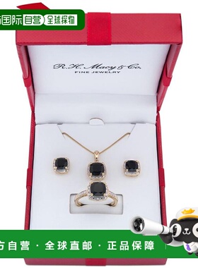 美国直邮Macy's 纯银通用项链钻石宝石吊坠戒指玛瑙套装时尚精致
