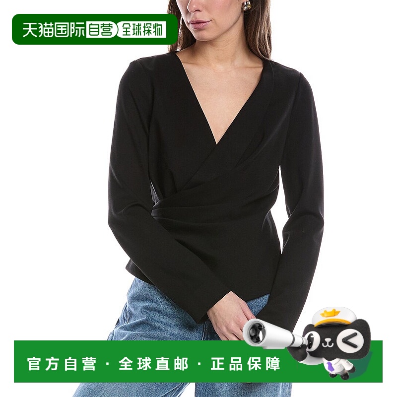 自营 rag & bone Irina Wrap Top - black 美国奥莱直发上衣