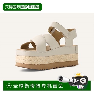 自营 美国奥莱直发 ugg女式 奥布里脚踝带白色茉莉花