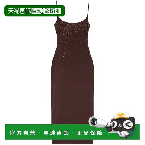 自营mc2 saint barthBodycon Midi连衣裙，搭配Strass渐变装饰-黑