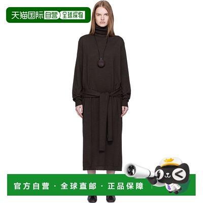 1h可退 香港直邮潮奢 Lemaire 女士 棕色 Trompe L'Oeil 连衣裙 D