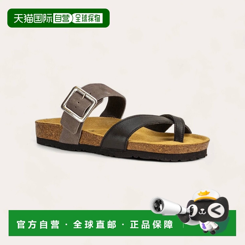 自营 naot女式 Fresno 凉鞋，采用柔软黑色皮革制成，灰褐色 - 柔