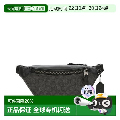 COACH/蔻驰 男士PVC配皮斜挎腰包 时尚潮流经典男士包斜挎包CW369