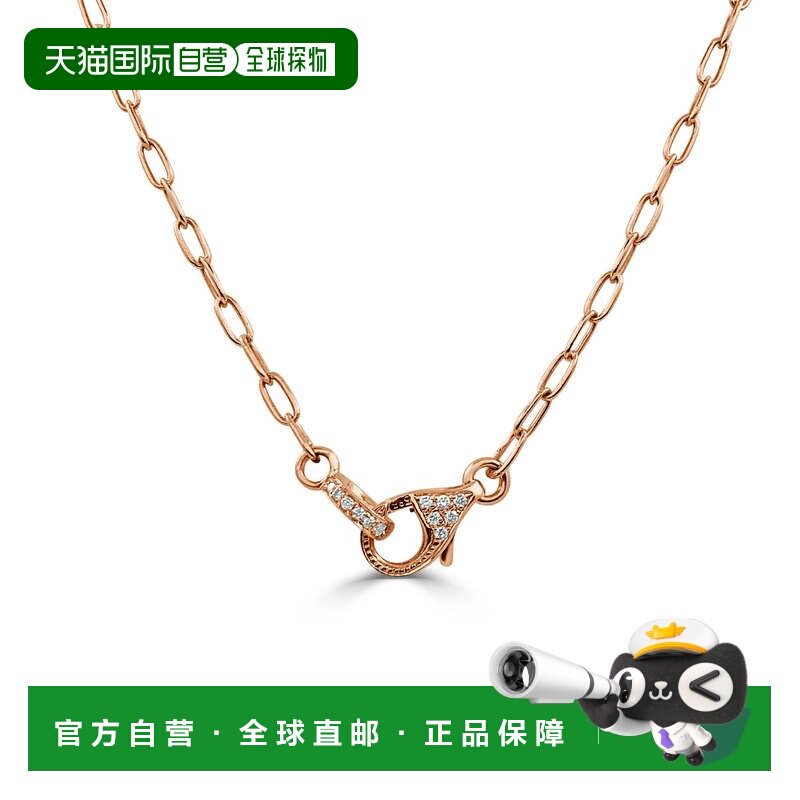 自营sabrina14k 金 & 钻石回形针链式项链 - 玫瑰色 美国奥莱直发
