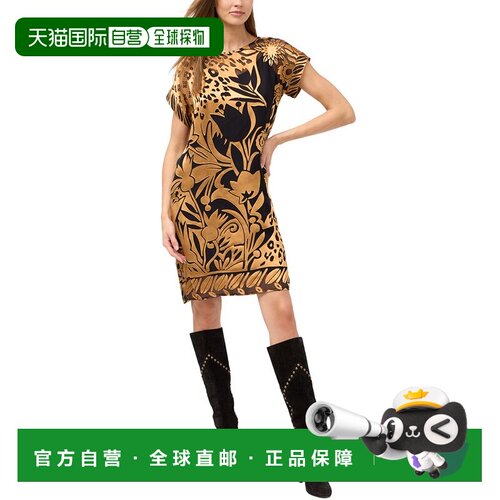 自营johnny wasJohnny是Daiyu真丝混纺连衣裙-棕色 美国奥莱直发
