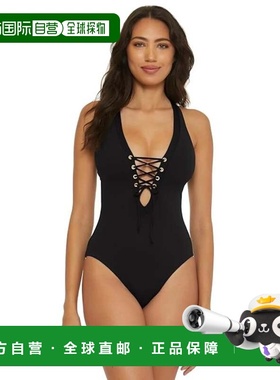 自营Women's BECCA Modern Edge Swimsuit Black Crossback Strap