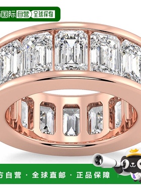 自营 pompeii311 1/2 克拉祖母绿切割钻石永恒戒指槽镶 14k 黄金