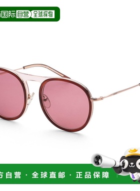 自营 DKNY女式52毫米红色太阳镜-琥珀色龟粉色 美国奥莱直发