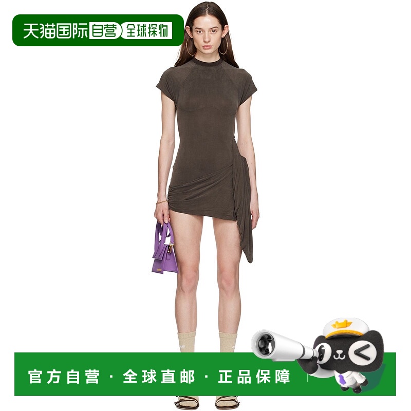 1h可退 香港直邮潮奢 Jacquemus 女士 棕色 La Robe Espelho Cour