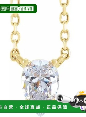 自营pompeii31 克拉梨形钻石单石浮动吊坠黄金项链实验室培育 - 1