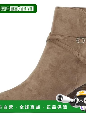 自营Anne Klein Moore Boots Womens Beige Almond Toe Block Hee