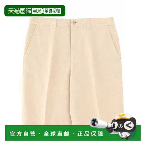 自营120% linoLight Beige Tailored Linen Shorts - neutrals 美