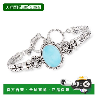 自营 925 纯银 Ross-Simons Larimar 巴厘岛风格手链 美国奥莱直