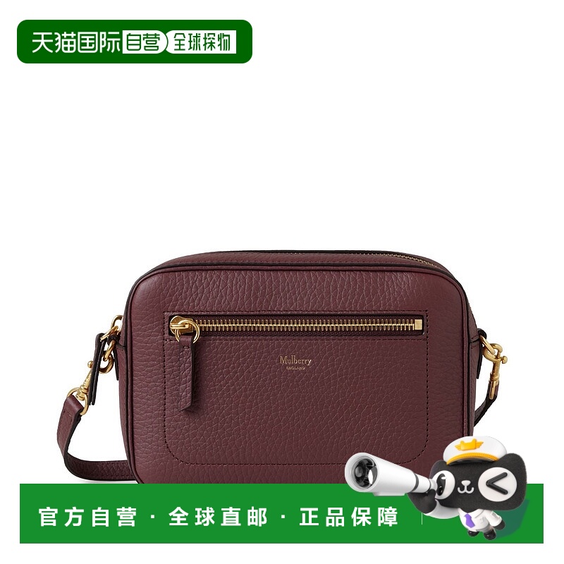 自营 mulberry相机包-深红色 美国奥莱直发斜挎包单肩包