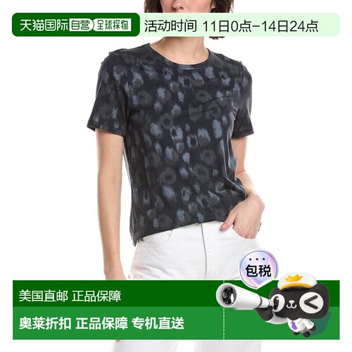 自营rag & bone All Over Leopard Jersey T-Shirt - blue 美国奥