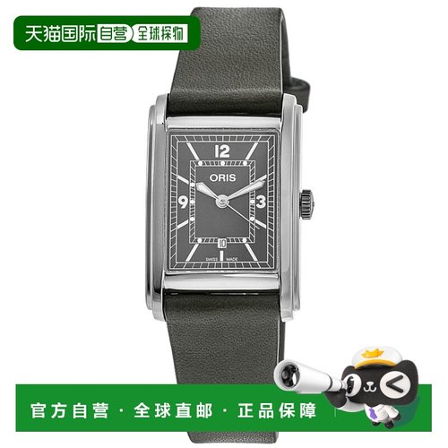 自营Oris长方形自动绿色表盘皮革表带中性手表01 561 7783 4063-0