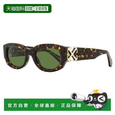 自营Off-White Unisex Oval Palmer Sunglasses OERI14E 6055 Hav