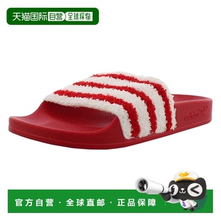 舒适凉拖 绒面红色运动拖鞋 美国直邮Adidas阿迪达斯男童经典 时尚