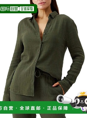 自营 Melissa Odabash Tina衬衫-橄榄色 美国奥莱直发新款通勤