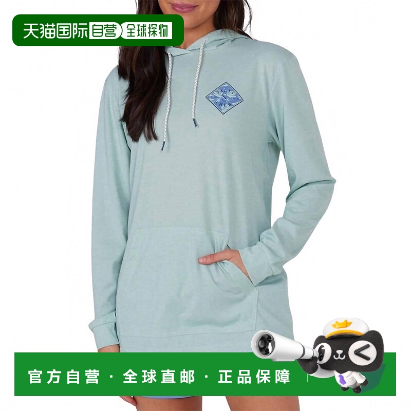 自营salty crewTippet Fill Hooded Tech Tee In Jade 美国奥莱直