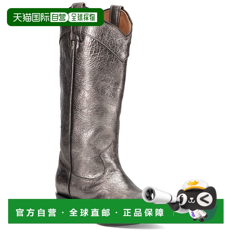 自营 Frye Billy Daisy灰色拉式皮靴 美国奥莱直发女靴西部靴