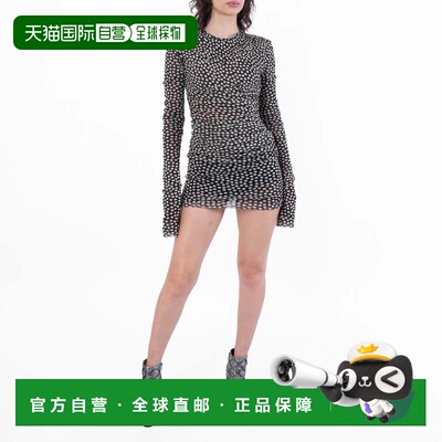自营Saint Laurent Womens Black Ruched Long Sleeve Dress - bl