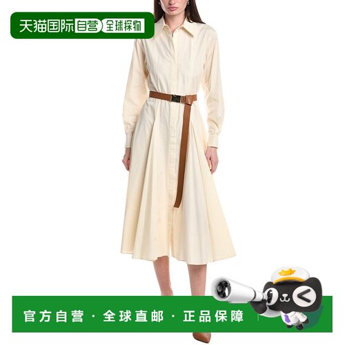 自营Max Mara Dancing Midi连衣裙-白色 美国奥莱直发