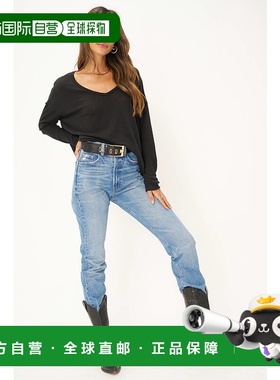 自营project social tMae纹理宽松V领长袖-真黑色 美国奥莱直发