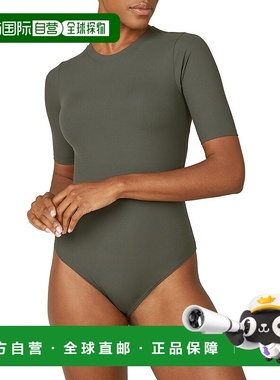 自营SPANX西装罗纹圆领连体衣-绿色性感 美国直发奥莱