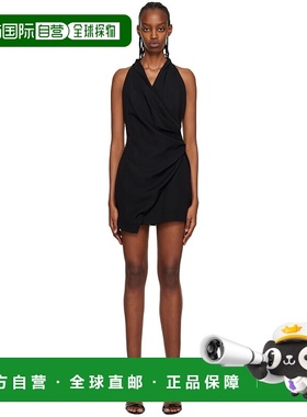 1h可退 香港直邮潮奢 Balmain 巴尔曼 女士 黑色垂坠连衣裙 AF1R3